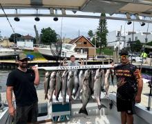 A great catch of Salmon and Trout from the Port of Kenosha.